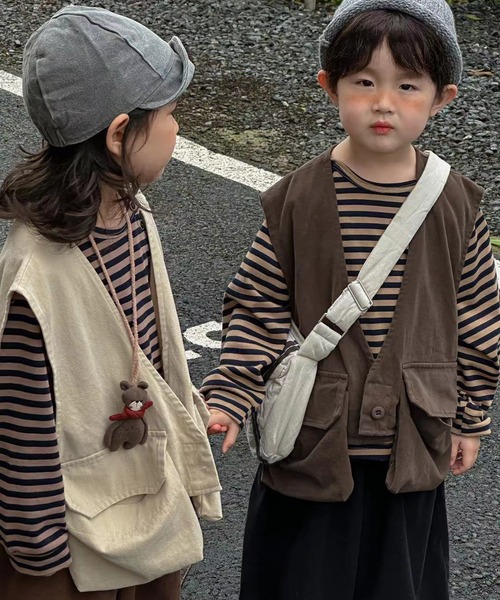 aimoha（アイモハ）の「【aimoha-KIDS-】フィッシングベスト（ベスト・キッズ・ブラック/チョコ/オフホワイト・100/110/120/90/130）」の9枚目の写真