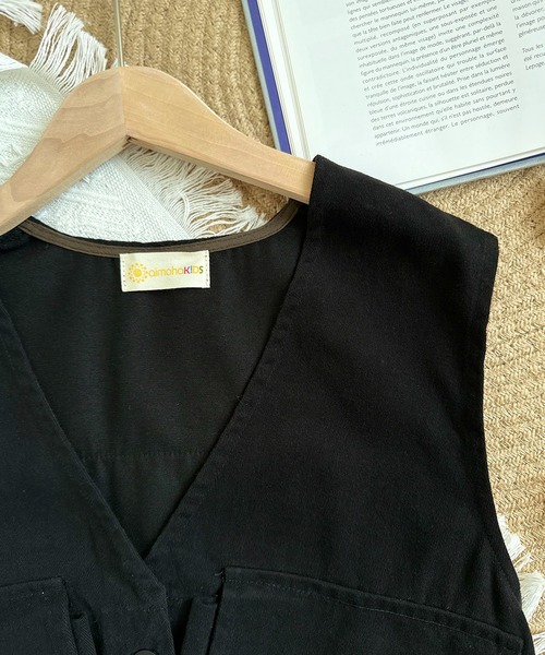 aimoha（アイモハ）の「【aimoha-KIDS-】フィッシングベスト（ベスト・キッズ・ブラック/チョコ/オフホワイト・100/110/120/90/130）」の13枚目の写真