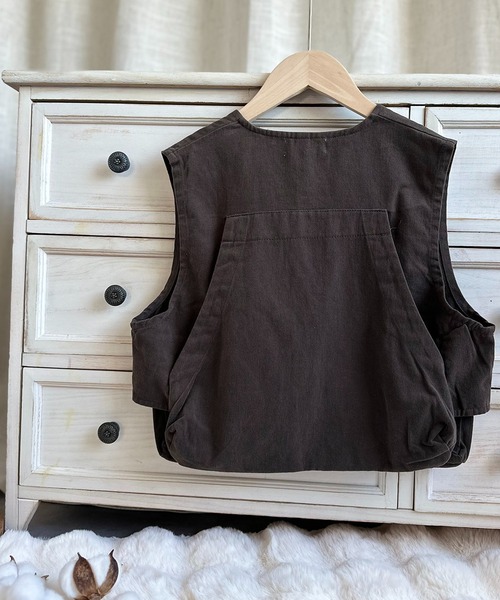 aimoha（アイモハ）の「【aimoha-KIDS-】フィッシングベスト（ベスト・キッズ・ブラック/チョコ/オフホワイト・100/110/120/90/130）」の16枚目の写真