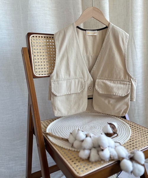 aimoha（アイモハ）の「【aimoha-KIDS-】フィッシングベスト（ベスト・キッズ・ブラック/チョコ/オフホワイト・100/110/120/90/130）」の19枚目の写真