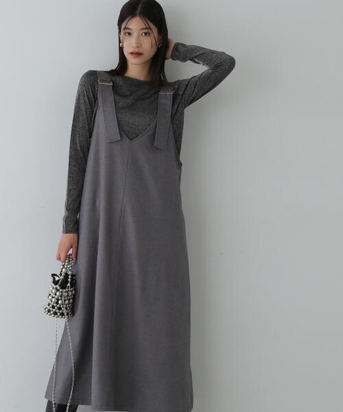 N.（N. Natural Beauty Basic）（エヌエヌナチュラルビューティーベーシック）の「◆バックル付きジャンパースカート（ジャンパースカート・レディース・グレー/ブラウン・SMALL/MEDIUM）」の5枚目の写真