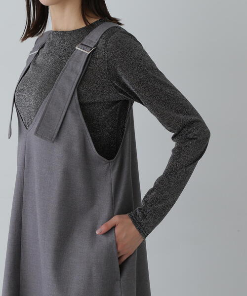 N.（N. Natural Beauty Basic）（エヌエヌナチュラルビューティーベーシック）の「◆バックル付きジャンパースカート（ジャンパースカート・レディース・グレー/ブラウン・SMALL/MEDIUM）」の13枚目の写真