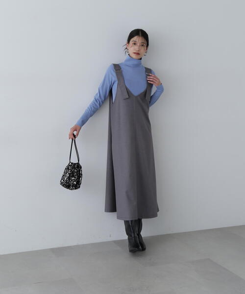 N.（N. Natural Beauty Basic）（エヌエヌナチュラルビューティーベーシック）の「◆バックル付きジャンパースカート（ジャンパースカート・レディース・グレー/ブラウン・SMALL/MEDIUM）」の21枚目の写真