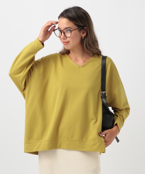 BAYFLOW（ベイフロー）の「[ヒップまでカバーする丈感]ポンチポンチョプルオーバー（その他トップス・レディース・マスタード/モカ/チャコール/オフホワイト・FREE）」の4枚目の写真