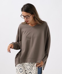 [ヒップまでカバーする丈感]ポンチポンチョプルオーバー