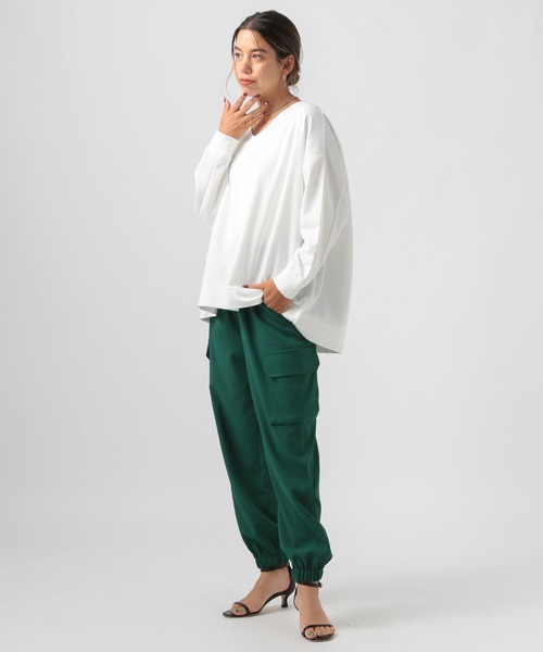 BAYFLOW（ベイフロー）の「[ヒップまでカバーする丈感]ポンチポンチョプルオーバー（その他トップス・レディース・マスタード/モカ/チャコール/オフホワイト・FREE）」の6枚目の写真