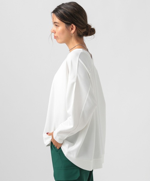 BAYFLOW（ベイフロー）の「[ヒップまでカバーする丈感]ポンチポンチョプルオーバー（その他トップス・レディース・マスタード/モカ/チャコール/オフホワイト・FREE）」の8枚目の写真