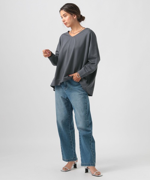 BAYFLOW（ベイフロー）の「[ヒップまでカバーする丈感]ポンチポンチョプルオーバー（その他トップス・レディース・マスタード/モカ/チャコール/オフホワイト・FREE）」の10枚目の写真