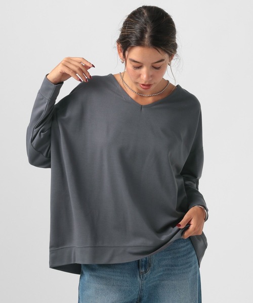 BAYFLOW（ベイフロー）の「[ヒップまでカバーする丈感]ポンチポンチョプルオーバー（その他トップス・レディース・マスタード/モカ/チャコール/オフホワイト・FREE）」の11枚目の写真