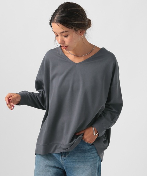 BAYFLOW（ベイフロー）の「[ヒップまでカバーする丈感]ポンチポンチョプルオーバー（その他トップス・レディース・マスタード/モカ/チャコール/オフホワイト・FREE）」の12枚目の写真