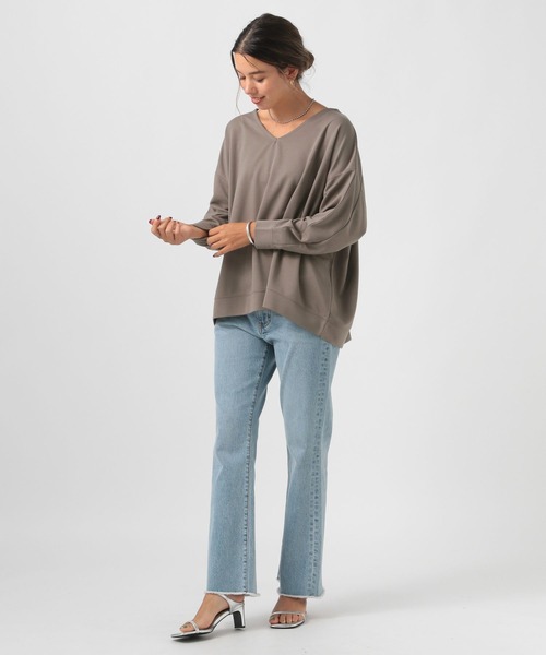 BAYFLOW（ベイフロー）の「[ヒップまでカバーする丈感]ポンチポンチョプルオーバー（その他トップス・レディース・マスタード/モカ/チャコール/オフホワイト・FREE）」の15枚目の写真