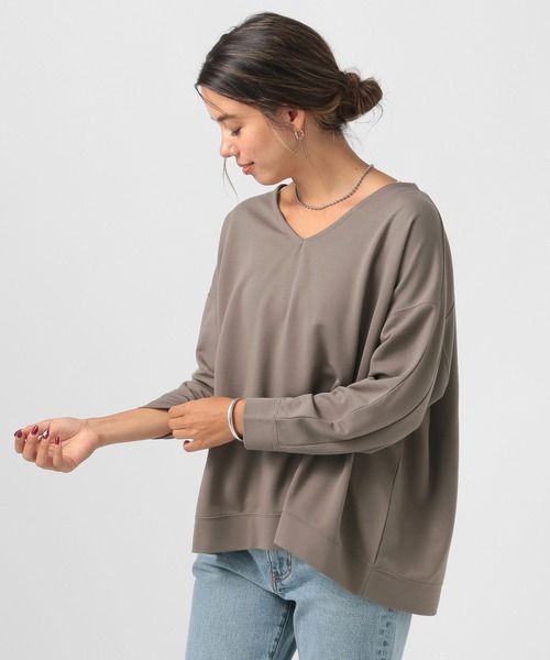 BAYFLOW（ベイフロー）の「[ヒップまでカバーする丈感]ポンチポンチョプルオーバー（その他トップス・レディース・マスタード/モカ/チャコール/オフホワイト・FREE）」の16枚目の写真