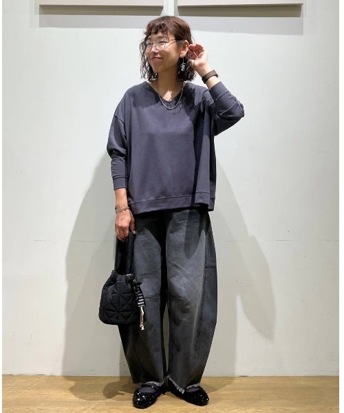 セール】[ヒップまでカバーする丈感]ポンチポンチョプルオーバー