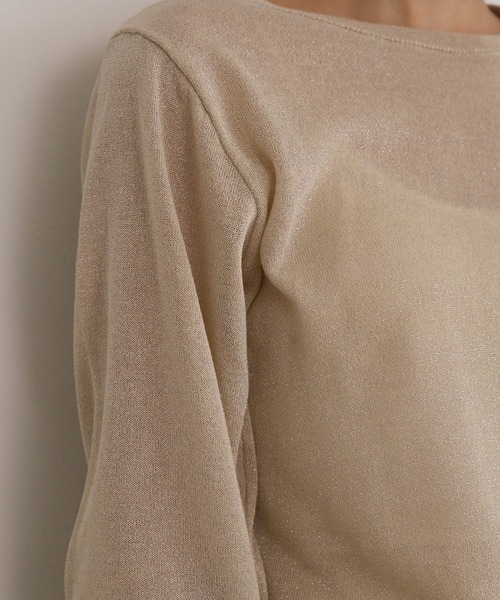 MIELI INVARIANT(ミエリインヴァリアント)の「Glitter Semi Sheer Knit P/O(ニット/セーター・レディース・ブラック/アイボリー・FREE)」の3枚目の写真