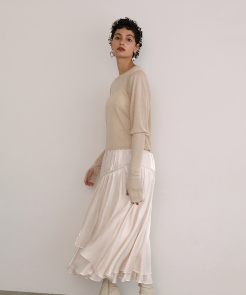 MIELI INVARIANT(ミエリインヴァリアント)の「Glitter Semi Sheer Knit P/O(ニット/セーター・レディース・ブラック/アイボリー・FREE)」の10枚目の写真