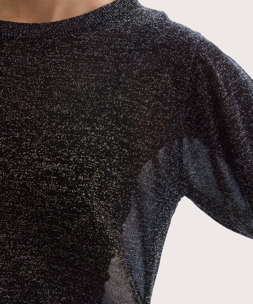 MIELI INVARIANT(ミエリインヴァリアント)の「Glitter Semi Sheer Knit P/O(ニット/セーター・レディース・ブラック/アイボリー・FREE)」の11枚目の写真