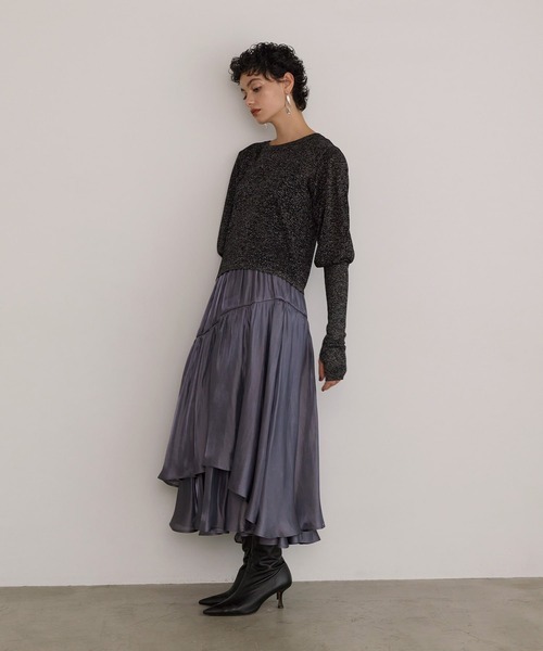 MIELI INVARIANT(ミエリインヴァリアント)の「Glitter Semi Sheer Knit P/O(ニット/セーター・レディース・ブラック/アイボリー・FREE)」の13枚目の写真