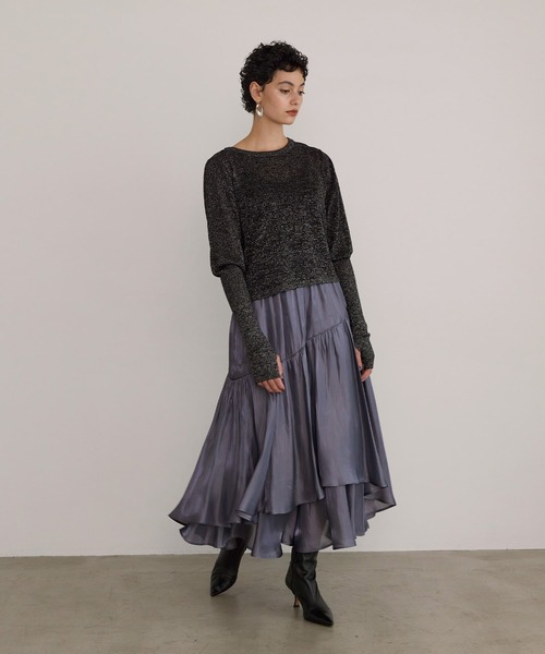 MIELI INVARIANT(ミエリインヴァリアント)の「Glitter Semi Sheer Knit P/O(ニット/セーター・レディース・ブラック/アイボリー・FREE)」の14枚目の写真