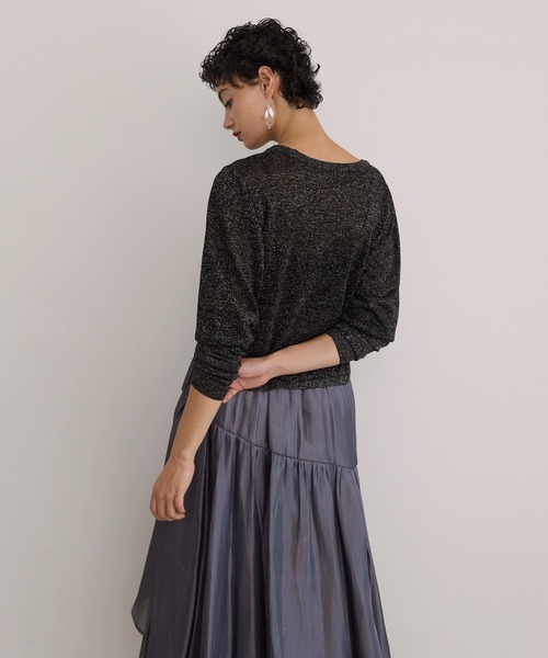 MIELI INVARIANT(ミエリインヴァリアント)の「Glitter Semi Sheer Knit P/O(ニット/セーター・レディース・ブラック/アイボリー・FREE)」の18枚目の写真