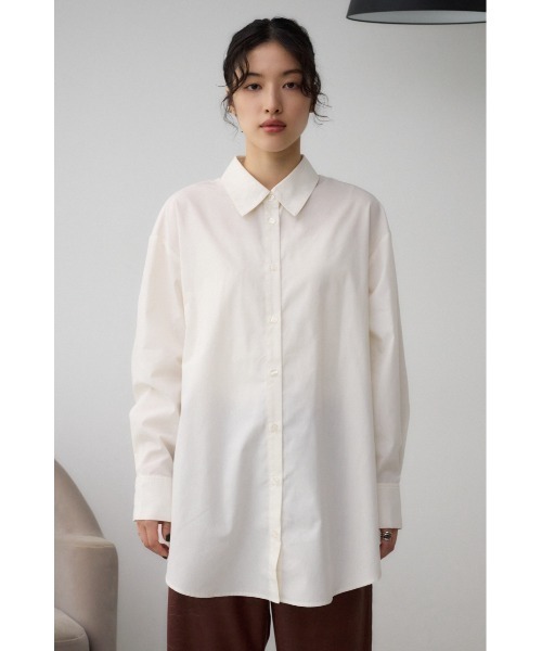 AZUL by moussy（アズールバイマウジー）の「ビスチェ付きオーバーシャツ（シャツ/ブラウス・レディース・ストライプ/アイボリー/ダークグリーン・FREE）」の10枚目の写真