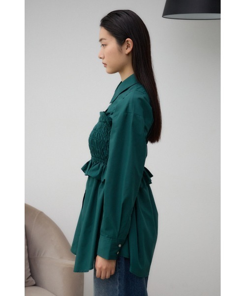 AZUL by moussy（アズールバイマウジー）の「ビスチェ付きオーバーシャツ（シャツ/ブラウス・レディース・ストライプ/アイボリー/ダークグリーン・FREE）」の17枚目の写真