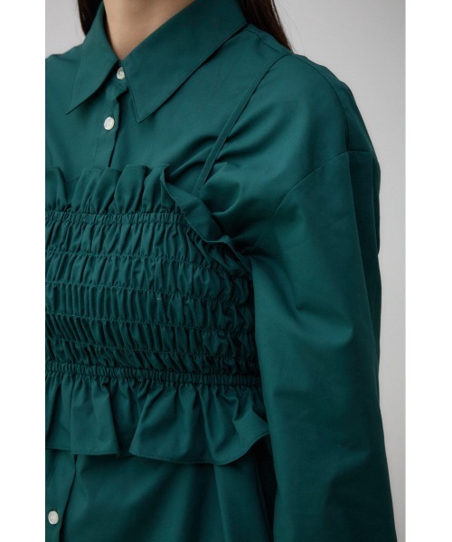 AZUL by moussy（アズールバイマウジー）の「ビスチェ付きオーバーシャツ（シャツ/ブラウス・レディース・ストライプ/アイボリー/ダークグリーン・FREE）」の21枚目の写真