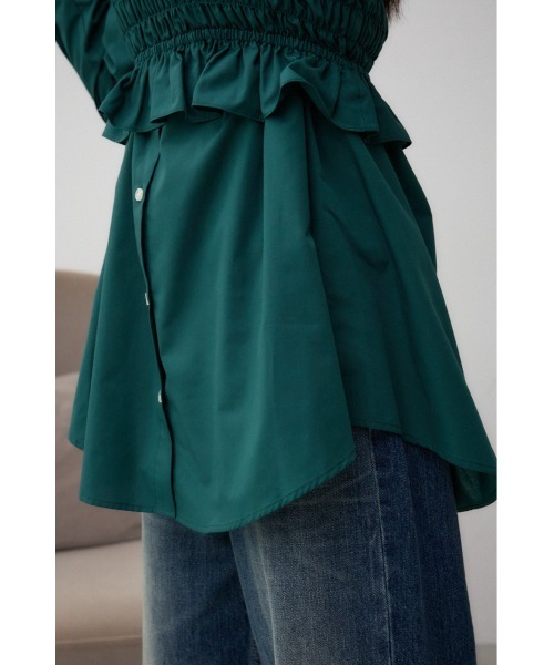 AZUL by moussy（アズールバイマウジー）の「ビスチェ付きオーバーシャツ（シャツ/ブラウス・レディース・ストライプ/アイボリー/ダークグリーン・FREE）」の22枚目の写真