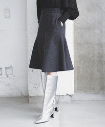 VIS | 【洗える】ジャージメルトンニーレングスセミフレアスカート(スカート)