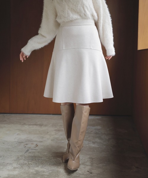 VIS(ビス)の「【洗える】ジャージメルトンニーレングスセミフレアスカート(スカート・レディース・ベージュ系その他/チャコールグレー/ライトグリーン・M/S)」の20枚目の写真