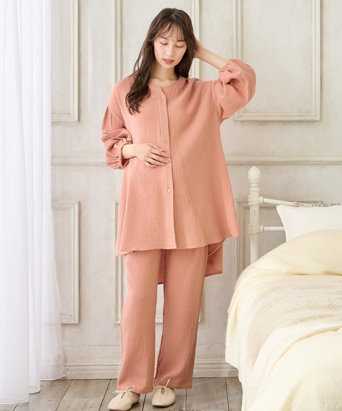 セール】【セット】コットン100％ ダブルガーゼ ボリューム長袖