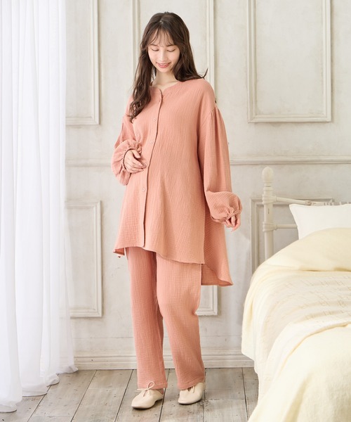 セール】【セット】コットン100％ ダブルガーゼ ボリューム長袖