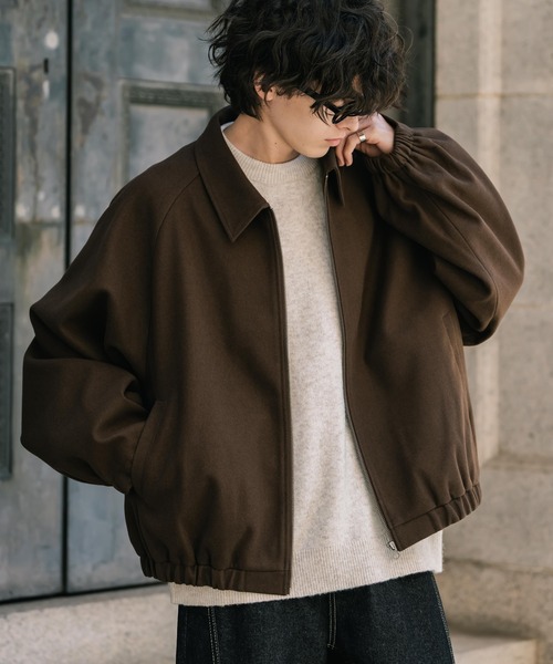 セール】新色追加 オーバーサイズテックメルトンドルマンスリーブ