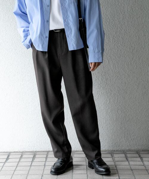 セール】ウールライクダブルタックテーパードパンツ（その他パンツ