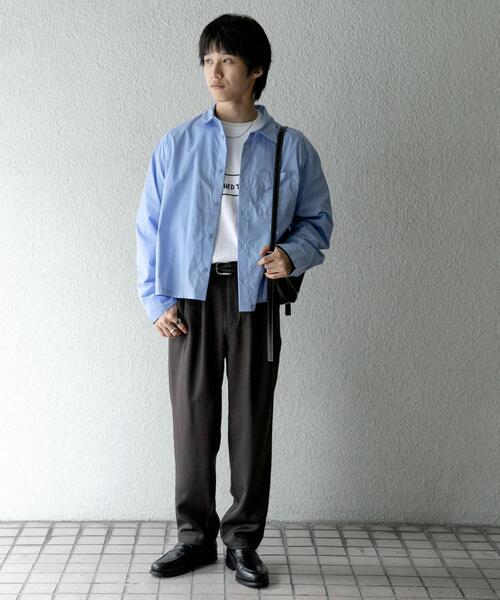 SENSE OF PLACE by URBAN RESEARCH(センスオブプレイスバイアーバンリサーチ)の「ウールライクダブルタックテーパードパンツ(その他パンツ・メンズ・ライトベージュ/ネイビー/チャコールグレー/ブラック・LARGE/SMALL/MEDIUM)」の7枚目の写真