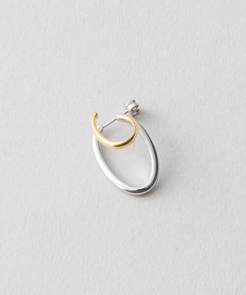 ダブルピアス オーバル コンビカラー（ピアス（両耳用