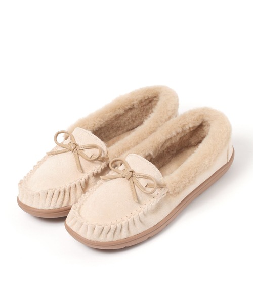 studio CLIP(スタディオクリップ)の「撥水ファーモカシン(モカシン/デッキシューズ・レディース・ライトグレー/グレー/ベージュ/ブラック・SMALL/LARGE/MEDIUM)」の4枚目の写真