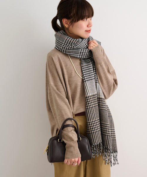 JOURNAL STANDARD relume(ジャーナルスタンダード レリューム)の「《追加》アクリルチェックストール(マフラー・レディース・レッド/ブラウン系その他/ブラック/ネイビー・FREE)」の6枚目の写真