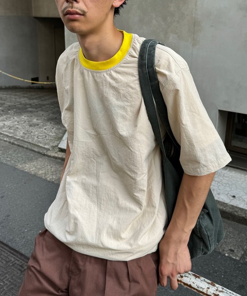 CIAOPANIC(チャオパニック)の「【ZOZO限定】配色ハーフスリーブナイロンプルオーバー(Tシャツ/カットソー・メンズ・カーキ/ブルーグレー/ブラック/ベージュ・XS/S/M/L/XL)」の3枚目の写真