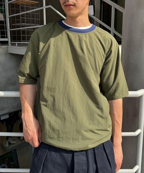 CIAOPANIC(チャオパニック)の「【ZOZO限定】配色ハーフスリーブナイロンプルオーバー(Tシャツ/カットソー・メンズ・カーキ/ブルーグレー/ブラック/ベージュ・XS/S/M/L/XL)」の4枚目の写真
