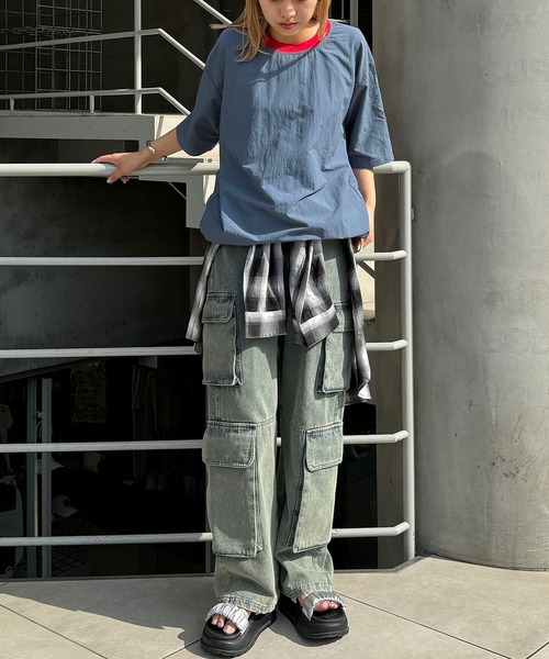 CIAOPANIC(チャオパニック)の「【ZOZO限定】配色ハーフスリーブナイロンプルオーバー(Tシャツ/カットソー・メンズ・カーキ/ブルーグレー/ブラック/ベージュ・XS/S/M/L/XL)」の17枚目の写真