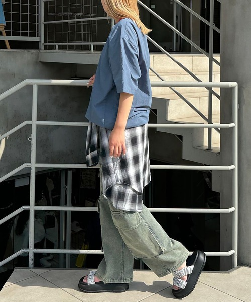 CIAOPANIC(チャオパニック)の「【ZOZO限定】配色ハーフスリーブナイロンプルオーバー(Tシャツ/カットソー・メンズ・カーキ/ブルーグレー/ブラック/ベージュ・XS/S/M/L/XL)」の18枚目の写真