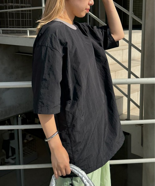 CIAOPANIC(チャオパニック)の「【ZOZO限定】配色ハーフスリーブナイロンプルオーバー(Tシャツ/カットソー・メンズ・カーキ/ブルーグレー/ブラック/ベージュ・XS/S/M/L/XL)」の5枚目の写真
