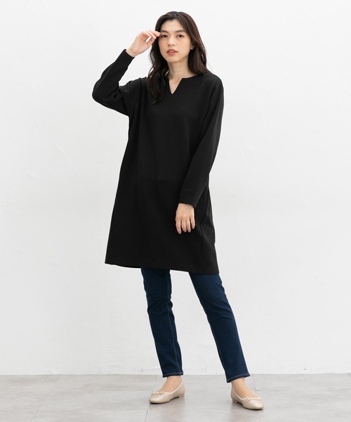 Honeys（ハニーズ）の「チュニックワンピース（チュニック・レディース・ダークグリーン/ブラック/チャコール/モカ・M/L/LL）」の5枚目の写真