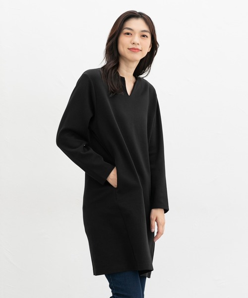 Honeys（ハニーズ）の「チュニックワンピース（チュニック・レディース・ダークグリーン/ブラック/チャコール/モカ・M/L/LL）」の6枚目の写真