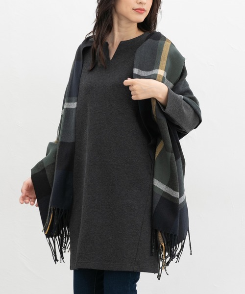 Honeys（ハニーズ）の「チュニックワンピース（チュニック・レディース・ダークグリーン/ブラック/チャコール/モカ・M/L/LL）」の10枚目の写真