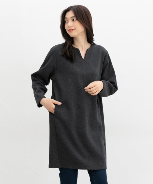 Honeys（ハニーズ）の「チュニックワンピース（チュニック・レディース・ダークグリーン/ブラック/チャコール/モカ・M/L/LL）」の11枚目の写真