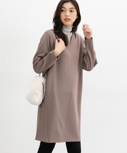 Honeys（ハニーズ）の「チュニックワンピース（チュニック・レディース・ダークグリーン/ブラック/チャコール/モカ・M/L/LL）」の13枚目の写真