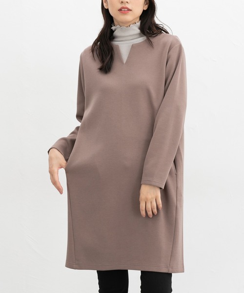 Honeys（ハニーズ）の「チュニックワンピース（チュニック・レディース・ダークグリーン/ブラック/チャコール/モカ・M/L/LL）」の14枚目の写真