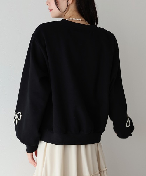 BLUEEAST（ブルーイースト）の「パールリボンスウェット（スウェット・レディース・グレー/ブラック・MEDIUM）」の13枚目の写真