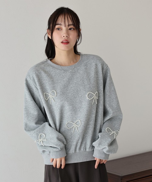 BLUEEAST（ブルーイースト）の「パールリボンスウェット（スウェット・レディース・グレー/ブラック・MEDIUM）」の17枚目の写真